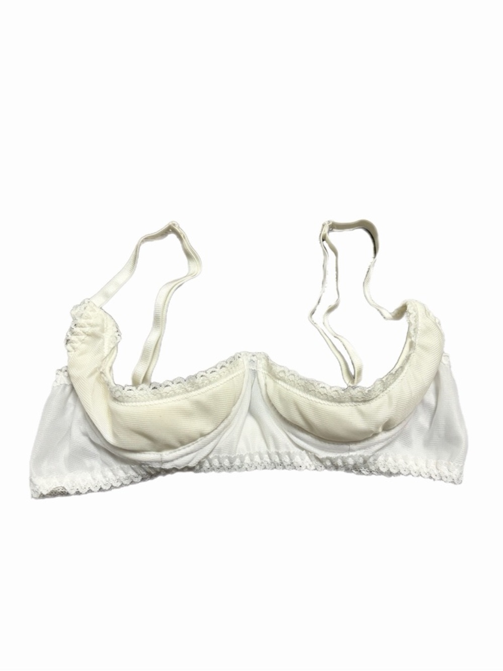 70s/80s European Vintage Half Cup Structured Unlined Bra (Ivory) 32-34 A/B